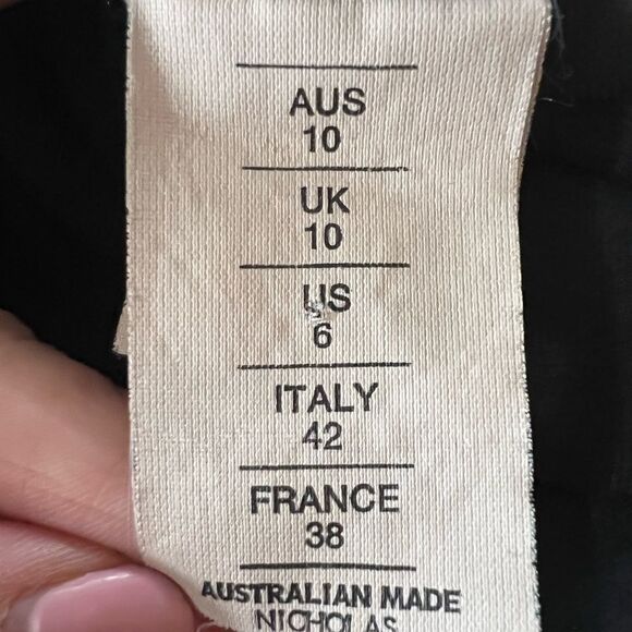 Midi Eyelet cutout perforated sheath black cocktail dress Nicholas LBD party - Picture 4 of 16